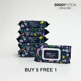 PACK OF 6 Doggy Potion Biodegradable Wet Wipe ทิชชู่เปียกย่อยสลายได้ 80 แผ่น x 6ห่อ