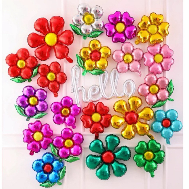 ลูกโป่งดอกไม้ รูปดอกไม้ใหญ่ มีหลายสี สินค้าพร้อมส่ง