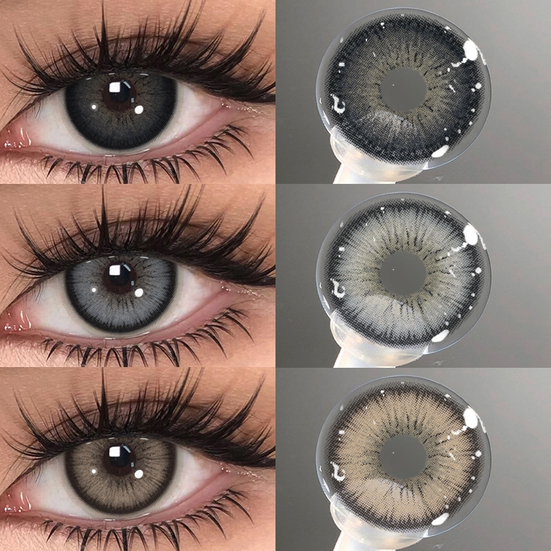 {COD}-Eyeshare Alpsคอนแทคเลนส์สีดำ/สีเทา/สีน้ำตาล1คู่14.5มม.คอนแทคเลนส์สีตาขนาดใหญ่หนึ่งปีจัดส่งฟรี
