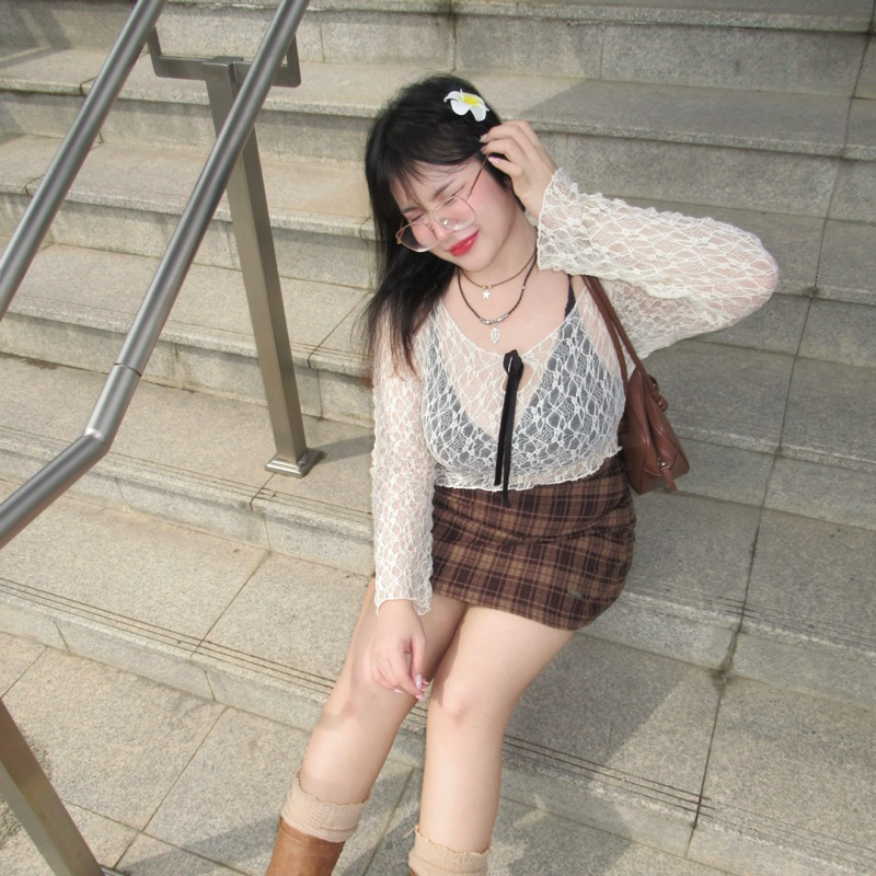 Scott Skirt กระโปรงทรงเอลายสก็อต🖤🖤 สม็อคยางด้านหลัง มีซับในกางเกง กระโปรงสาวอวบอ้วน | Geebeety - รูปที่ 7