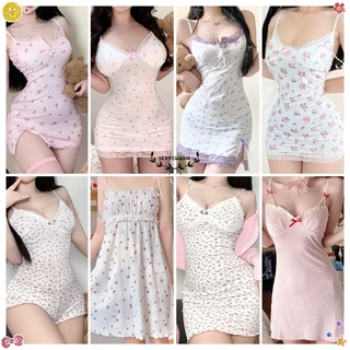 Sexy Charm🌺🌺เดรสลูกไม้ ชุดนอนเซ็ท บอดี้สูท ลายดอก น่ารัก พระคุณ นุ่มสบาย ส่งไวจากไทย S-XL
