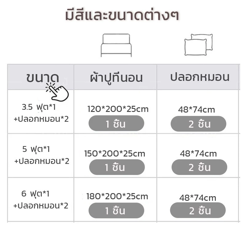 ผ้าปูที่นอน 3.5ฟุต/5ฟุต/6ฟุต กันไรฝุ่น thumbnail 4