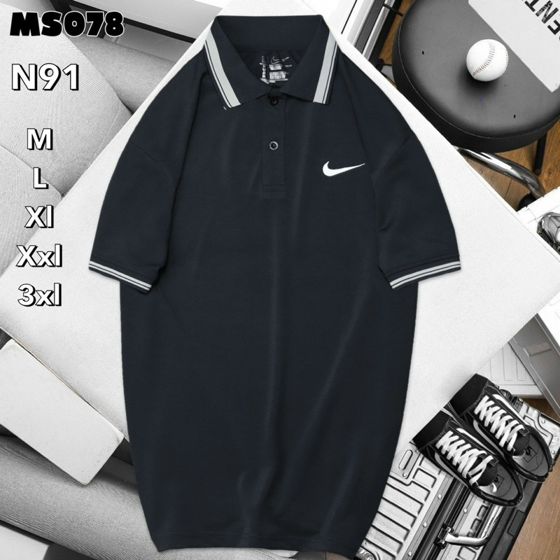 เสื้อโปโลผู้ชาย คอปกแขนสั้น/N91