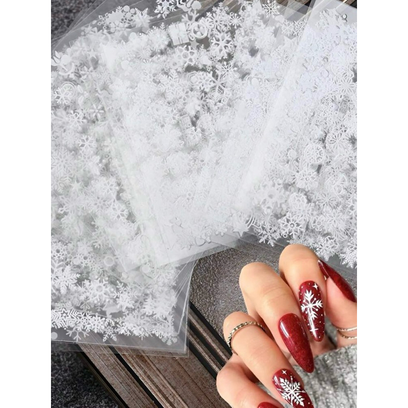 ST.470 ร้านไทย พร้อมส่ง สติกเกอร์แต่งเล็บ5Dลายหิมะ Theme คริสต์มาส(B9801-9830)