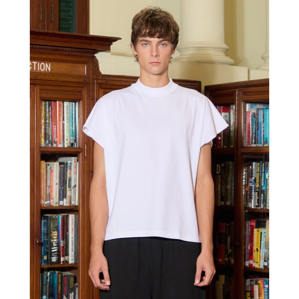 Hiptrack™ แท้งค์ ท็อป เสื้อทรงโอเวอร์ไซส์ แขนตัด ชายเสื้อสั้น