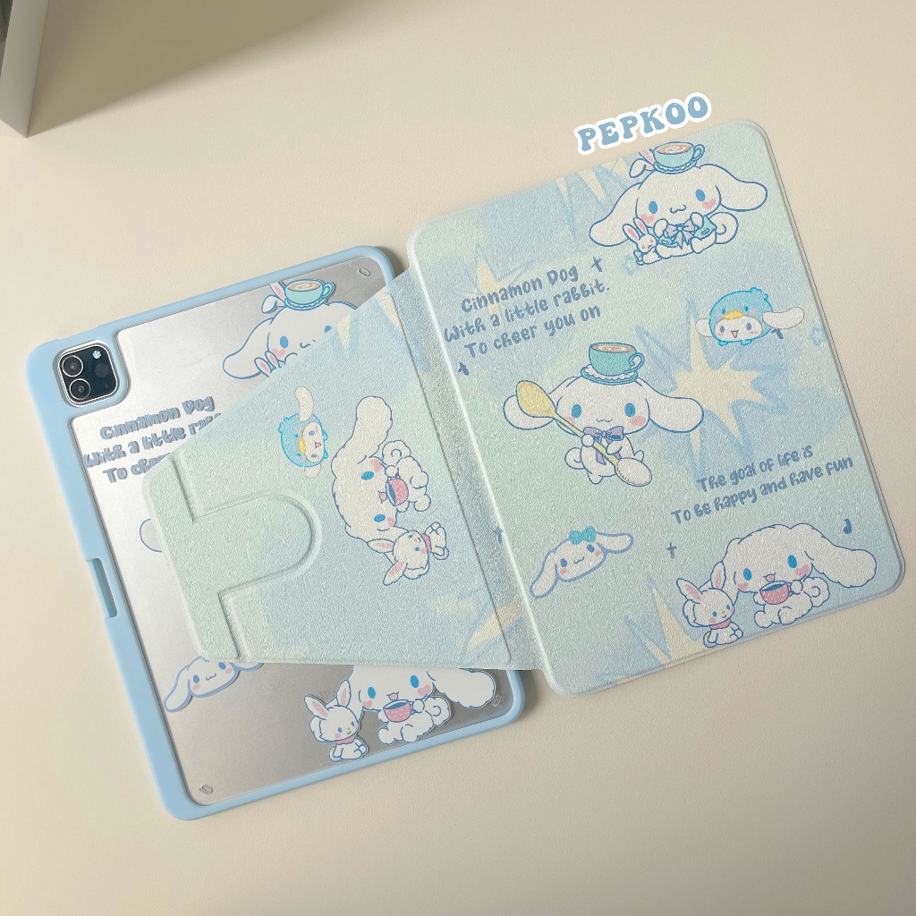 ส่งในพื้นที่ เคส ipad ปรับองศาได้360 Cinnamoroll BLUE Gen10 Air5/6 Gen9 Air3 มีที่เก็บปากกา pro11