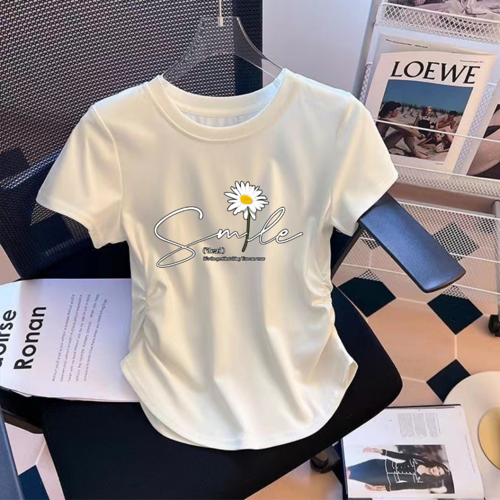 พร้อมส่ง เสื้อยืดสวย ผู้หญิง เสื้อยืด แฟชั่น แขนสั้น คอกลม ทรงสลิมฟิต เสื้อสาวอวบ หลากสี เสื้อยืดรัดรูป หลายรูปแบบ M-3XL