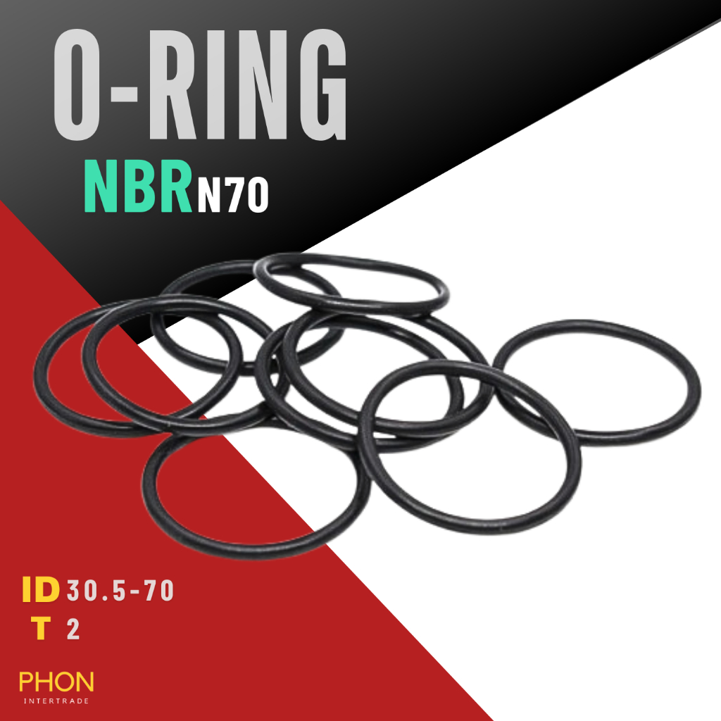 โอริง O-Ring วงใน ID 30.5 - 70 mm ความหนา 2 มิล ยางโอริง NBR 70 เลือกขนาดได้ ยี่ห้อ GAPI นำเข้าจากอิตาลี ของแท้ 100%