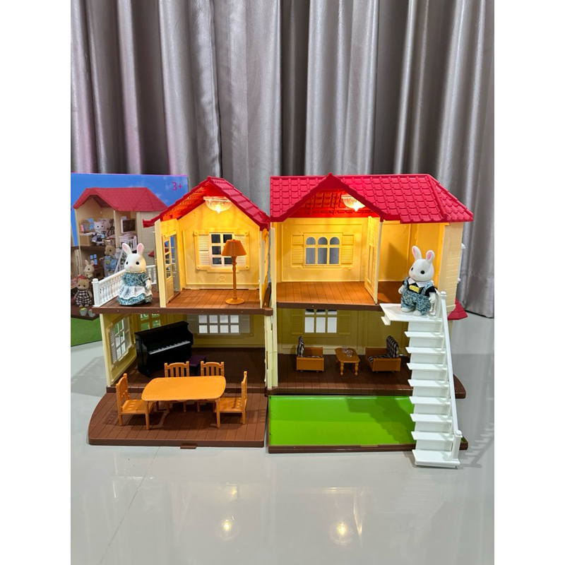 🔥พร้อมส่งในไทย🔥 บ้านตุ๊กตากระต่าย บ้านกระต่ายของเล่น Playhouse มาพร้อมเฟอร์นิเจอร์และกระต่าย ของเล่นเด็ก โมเดลของเล่น รูปที่ 4
