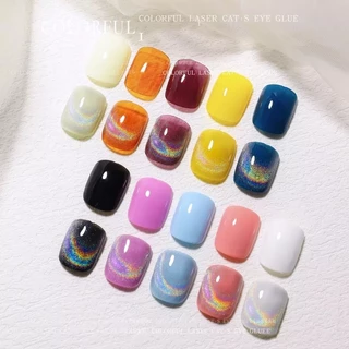 สีเจล kale plus สีลูกแก้วสีรุ้ง สีทาเล็บเจล WNCH-8ML สีลูกแก้ว สีรุ้ง สีแฟลชสีเจล โฮโลแกรมสายรุ้ง ทาทับได้ทุกสี สีแคทอาย