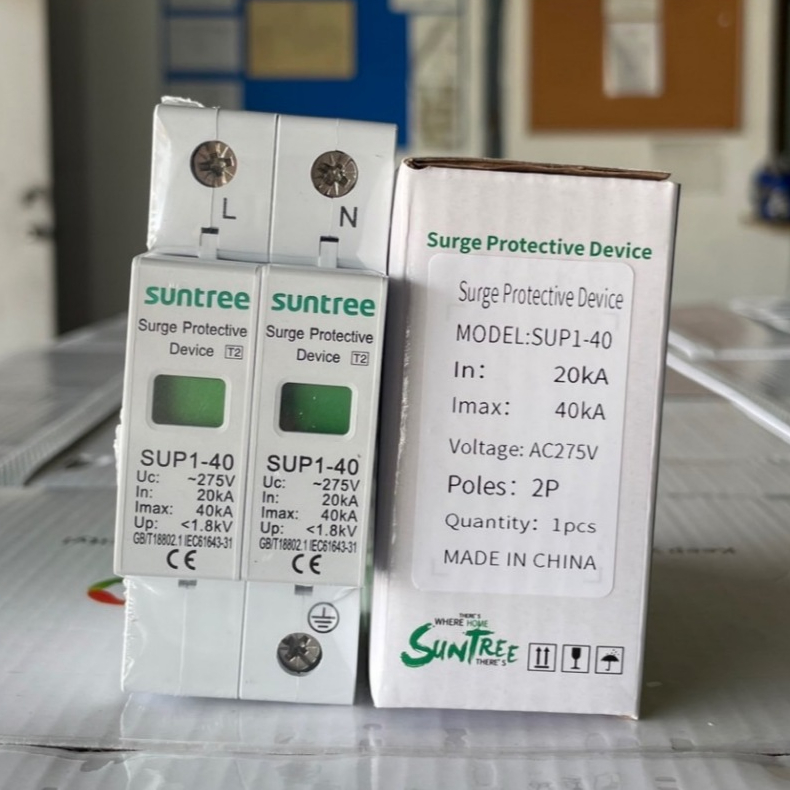 Suntree กันฟ้าผ่า AC 2P 275V 20kA 40kA SUP1-40 AC SPD