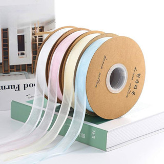 ริบบิ้นผ้าไหมขอบซาติน ขนาด 2.5 ซม ยาว 25 หลา