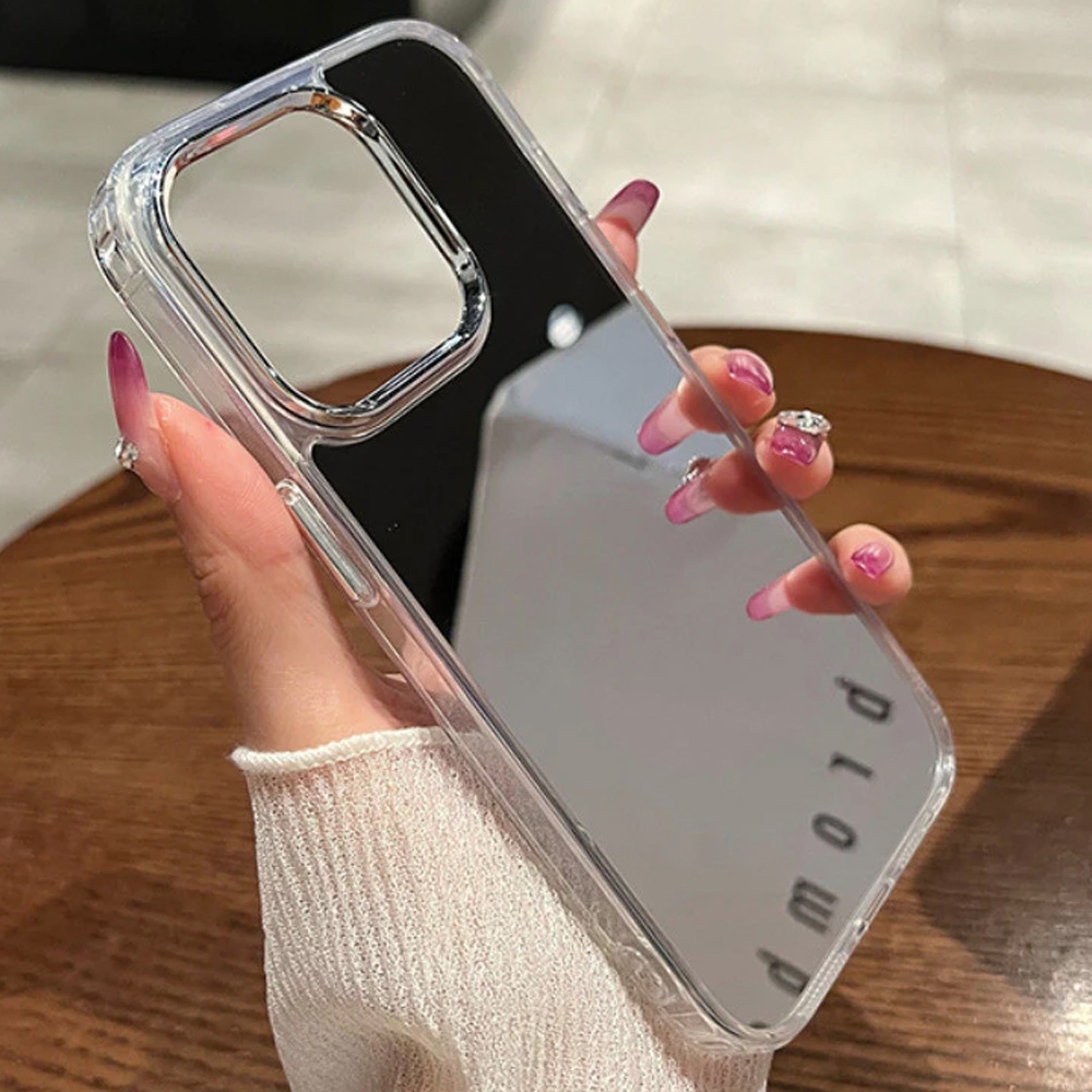เคสโทรศัพท์มือถือ พร้อมกระจก For iPhone 11 16 15 14 12 13 Pro Max XR 14Plus X XS Max เคสไอโฟน11 สําหรับ สไตล์เกาหลี