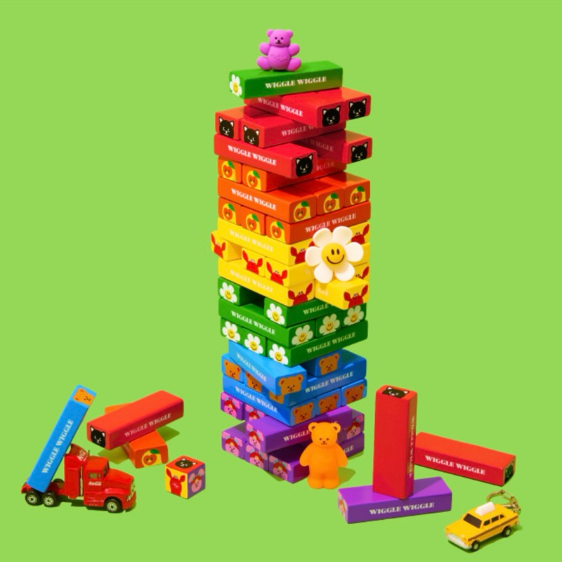 พร้อมส่ง🌈Wiggle Wiggle ของแท้ 💯 บล็อกตัวต่อ Wood Block Set ของเล่น เกมส์ไม้จังก้า บล็อกไม้ เกมส์ไม้ตึกถล่ม 87009