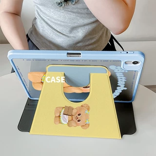 🪐24 ชั่วโมงเคส🪐case iPad Gen11 Pro11 2024 Air6 11 ที่ใส่ปากกา Butter Bear เคสiPadหมุน 360°Gen10 Air7