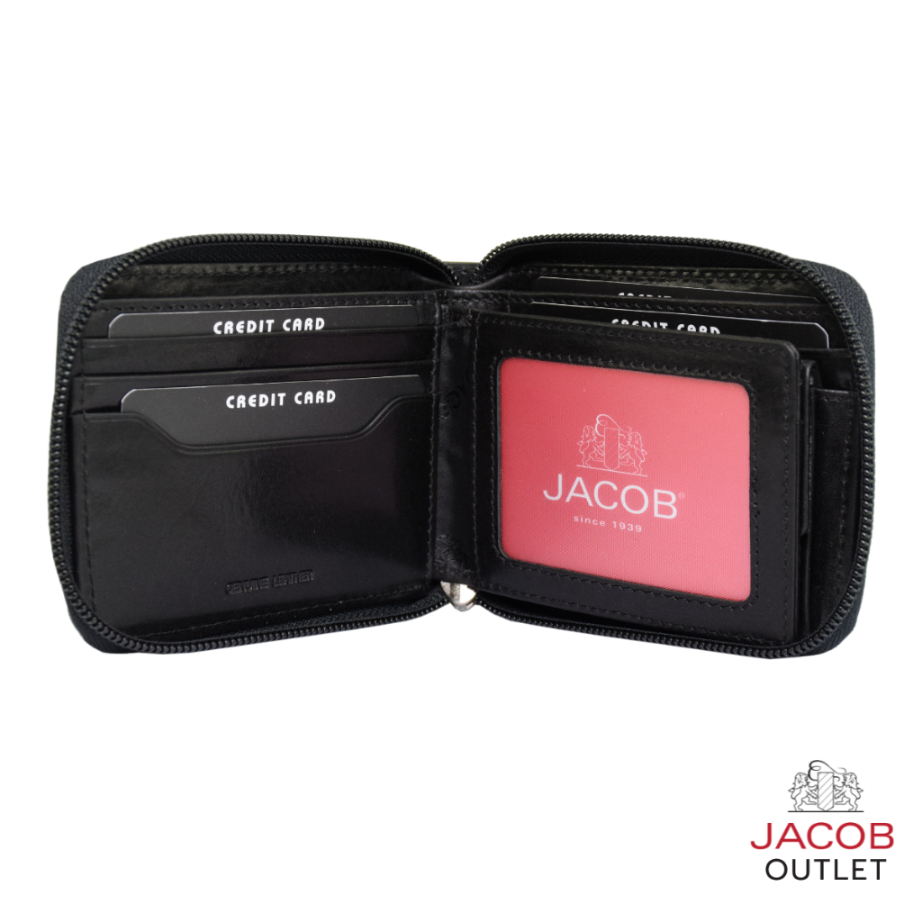 JACOB กระเป๋าสตางค์ชายพร้อมช่องใส่รูปภาพและช่องเก็บเหรียญ - รุ่น PAKI 22505