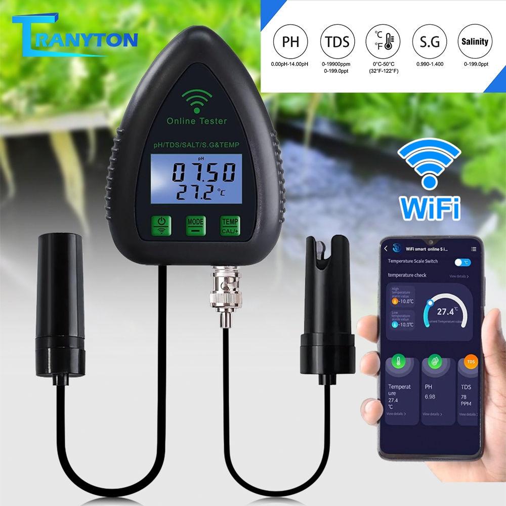 TDS WIFI 5 in 1 Water Quality Tester Pen เครื่องทดสอบคุณภาพน้ำพกพา ตรวจคุณภาพน้ำ Tdsปากกาทดสอบคุณภาพ