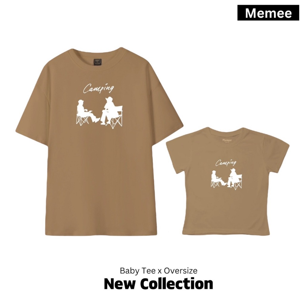 MEMEE ~ เสื้อยืดCotton x Polyester S-3XL ใส่สบาย ไม่หด ไม่ย้วย ทรงสวย (Camping2)