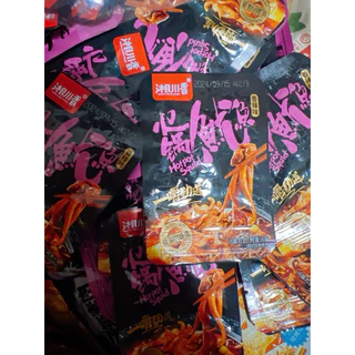 (ปลาหมึกเผ็ดมาก) จัดโปรปลาหมึกพร้อมทาน รสหม่าล่าเผ็ดแซ่บสไตล์หูหนาน 1ซอง 8กรัม