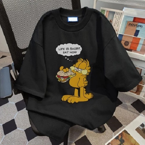Top.street เสื้อ garfield เสื้อยืดแขนสั้น ทรงหลวม oversize แฟชั่นเกาหลี เสื้อคอตตอน ้ ใส่ได้ทั้งชาย-หญิง
