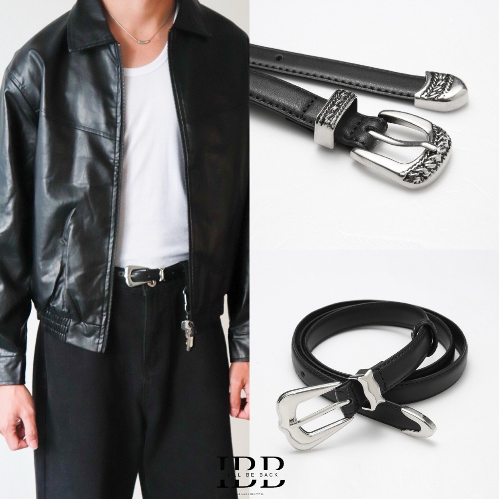IBB VINTAGE BELT เข็มขัดหนังเส้นเล็กทรงวินเทจ