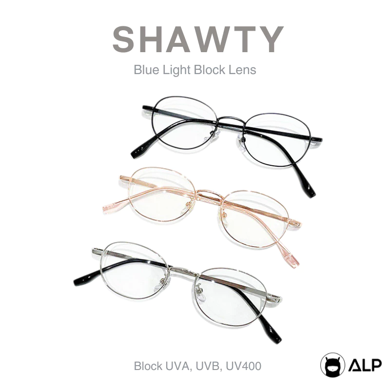 ALP แว่นกรองแสง ทรงไข่ กรอบเคลือบไทเทเนียม น้ำหนักเบา กรองแสงสีฟ้า Blue Light Block รุ่น ALP-BB0110