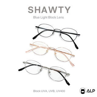 ALP แว่นกรองแสง ทรงไข่ กรอบเคลือบไทเทเนียม น้ำหนักเบา กรองแสงสีฟ้า Blue Light Block รุ่น ALP-BB0110