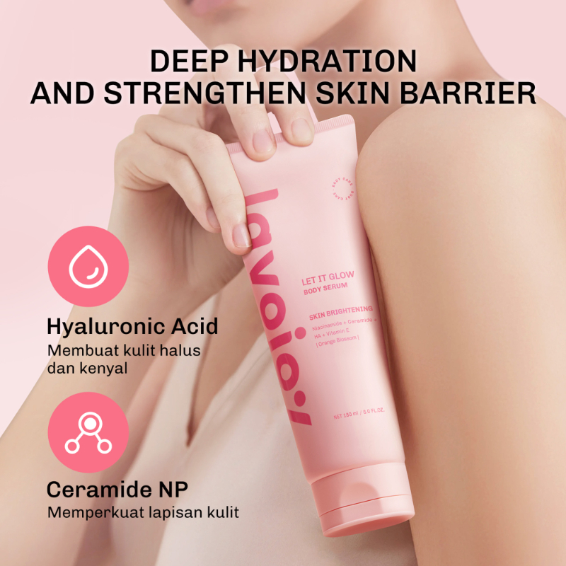 มี 2 สี lavojoy Let It Glow Daily Shine Body Serum 180ml. โทนอัพ ปรับผิว บำรุงผิว กันแสงแดด UV SPF20