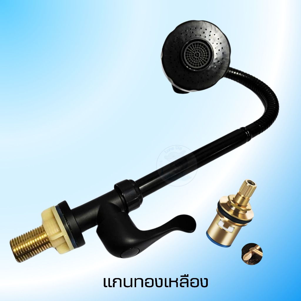 ก๊อกน้ำซิงค์ แบบตั้ง ก๊อกน้ำสแตนเลส สีดำ ปรับได้ 2 ระดับ หมุนได้360 ํ - รูปที่ 3