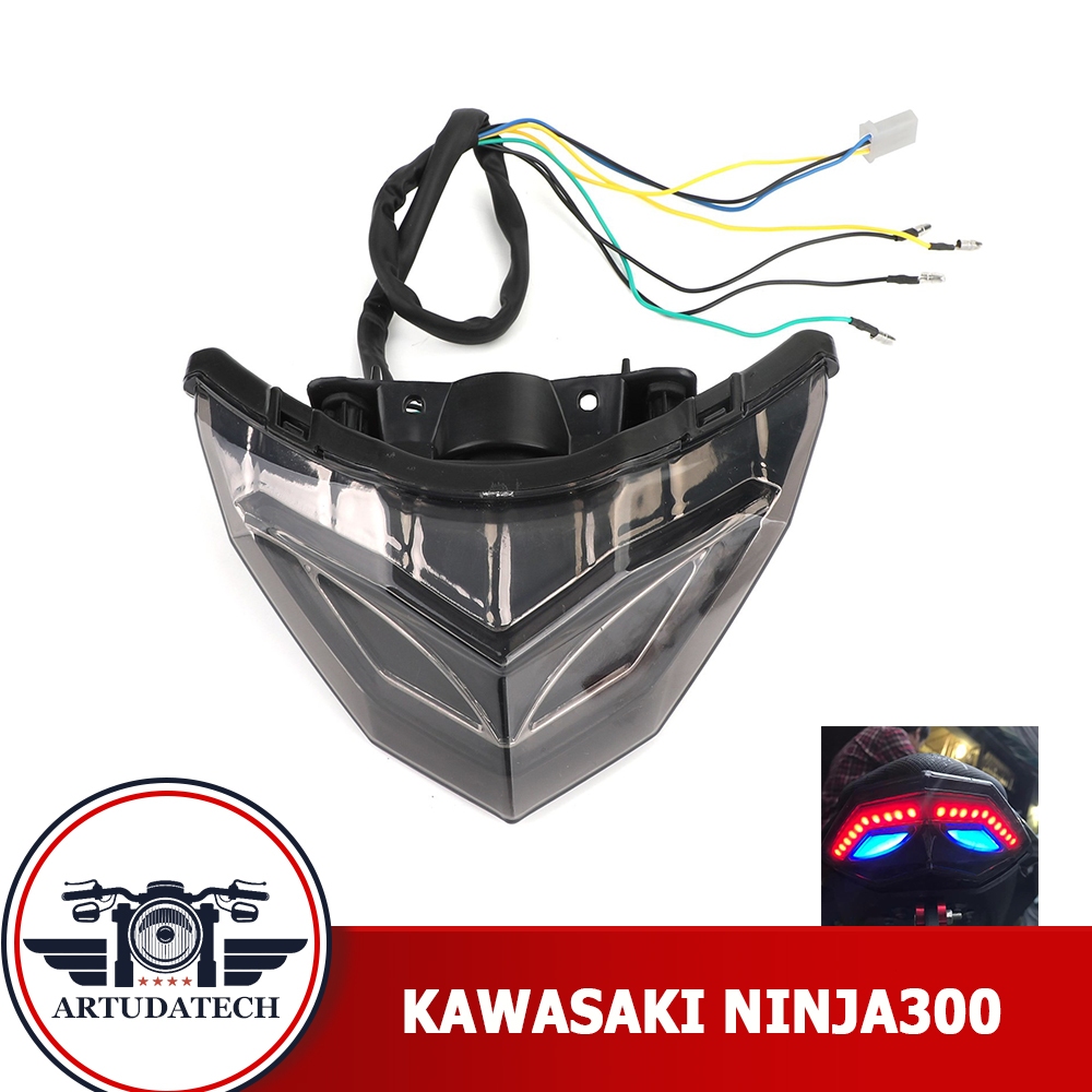 ไฟท้าย ไฟเลี้ยว ไฟเบรก Kawasaki Ninja300 Ninja 250 2013-2017 แสงสีฟ้า