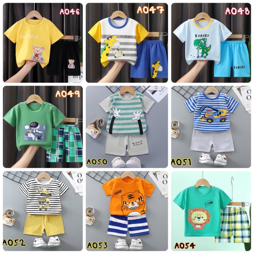 🚚พร้อมส่ง ชุดเสื้อเด็ก ชุดเซ็ทเด็กเสื้อแขนสั้น+กางเกงขาสั้นเด็ก 2 ชิ้น เสื้อผ้าเด็ก น่ารัก