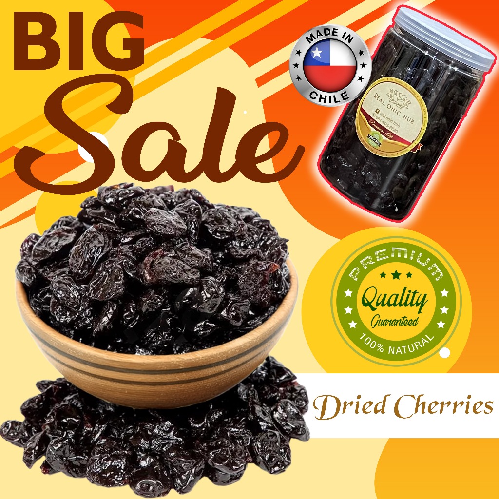 Premium Dried Cherries No Sugar Added เชอรี่อบแห้ง ไม่ใส่น้ำตาล Natural 100% Cherry