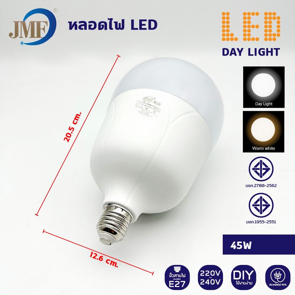 🔥พร้อมส่ง🔥 หลอดไฟ lED 25w. 30w. 35w. 40w. 45w. 55w. 65w. 75w.แสงขาว หลอดไฟแม่ค้า หลอดไฟ หลอดไฟตุ้ม