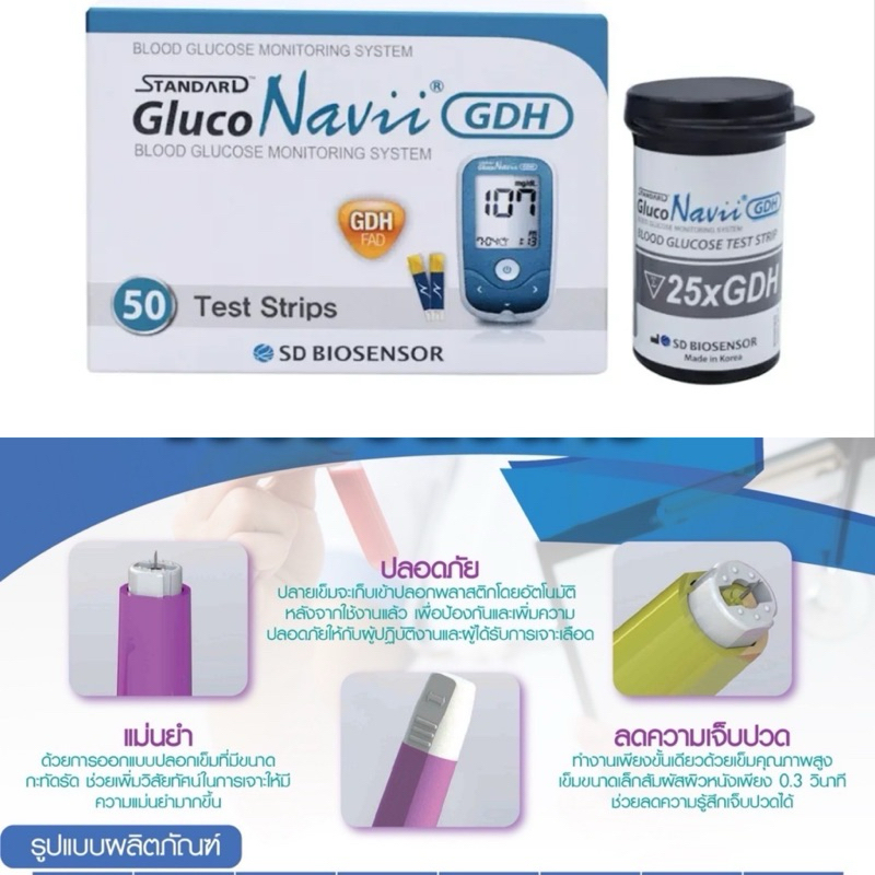 💥แผ่นGlucoNavii 50 เทส 💥GlucoNavii แผ่นตรวจน้ำตาลในเลือด