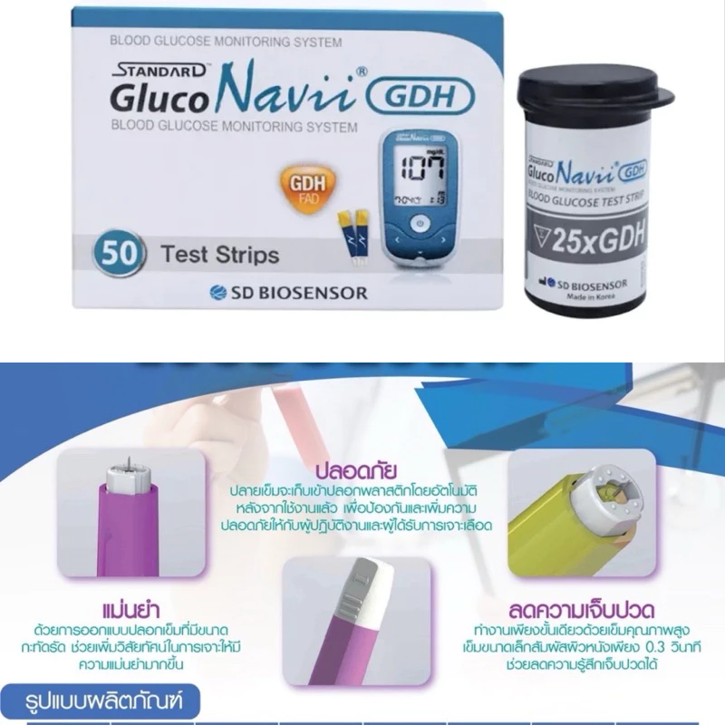 💥แผ่นGlucoNavii 50 เทส 💥GlucoNavii แผ่นตรวจน้ำตาลในเลือด