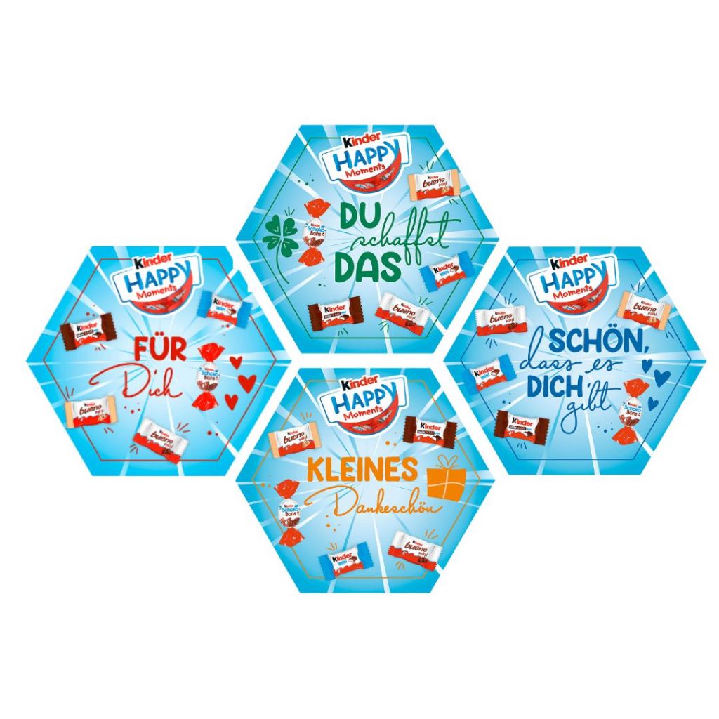 Kinder Happy Moments Box รวมสินค้าแบรนด์ kinder 5 ชนิด น้ำหนัก 161 กรัม BBF.05/03/25