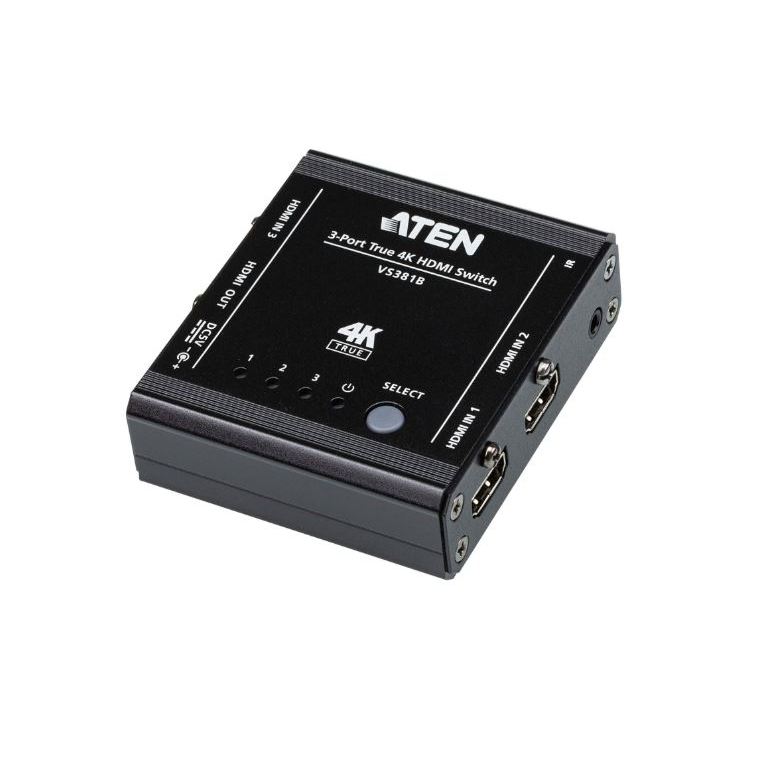ATEN 3-Port True 4K HDMI Switch รุ่น #VS381B +Adapte