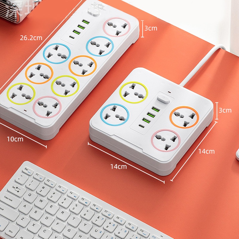 2400W USB TYPE-C ปลั๊กพ่วง ปลั๊ก ปลั๊กไฟ ปลั๊กกันไฟกระชากคุณภาพดี 3M 5M 10M คุณภาพดี ทำจากทองเหลือง