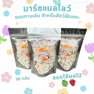 มาร์ชแมลโลว์ สอดไส้ผลไม้ ขนมทานเล่น สำหรับสัตว์เลี้ยงฟันแทะ ชูการ์ไกรเกอร์ แฮมเตอร์ กระรอก