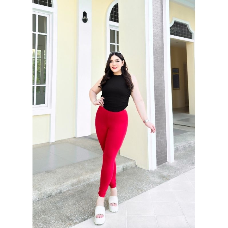 Sarenoy Legging กางเกงเลกกิ้งขายาวสาวอวบ เอว 34“-50” ผ้าเรยอน สวมใส่สบาย กระชับรูปร่าง