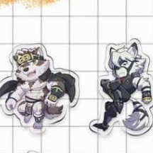 (สินค้ามือหนึ่ง) พวงกุญแจการ์ตูนลายการ์ตูน ประเภท Kemono / Furry (Kusunagi) - Kamui & Von Lycaon Key