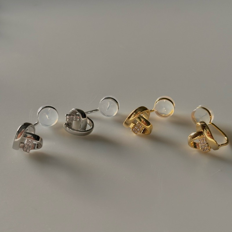 Tiny Heart Clip On Stud Earrings[ต่างหูหนีบ]