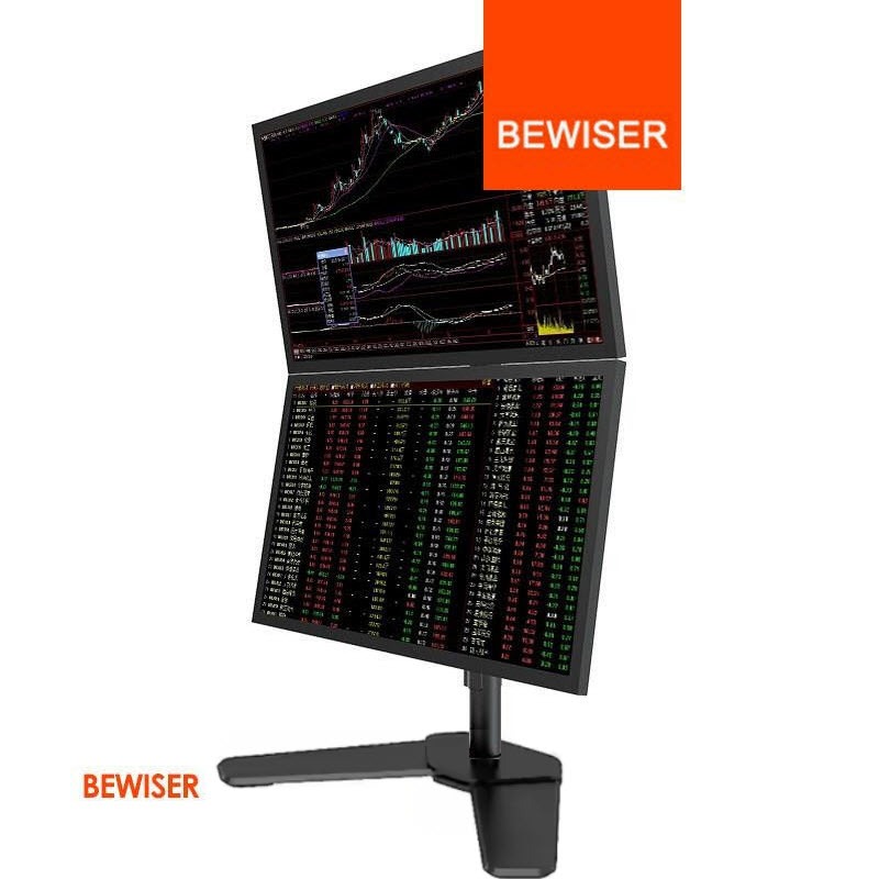 BEWISER MV2 ขาตั้งคอม 2 จอแนวตั้งเสาสูง81ซม.เพิ่มถาดโน๊ตบุ๊คได้ ฐานแบบตั้งโต๊ะหรือยึดขอบโต๊ะ Dual Monitor Vertical Stand - รูปที่ 4