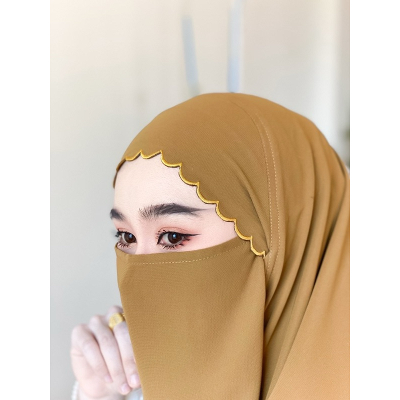 ผ้าคลุมอาบาย่ามินิทรงหน้าปัก (มป)
