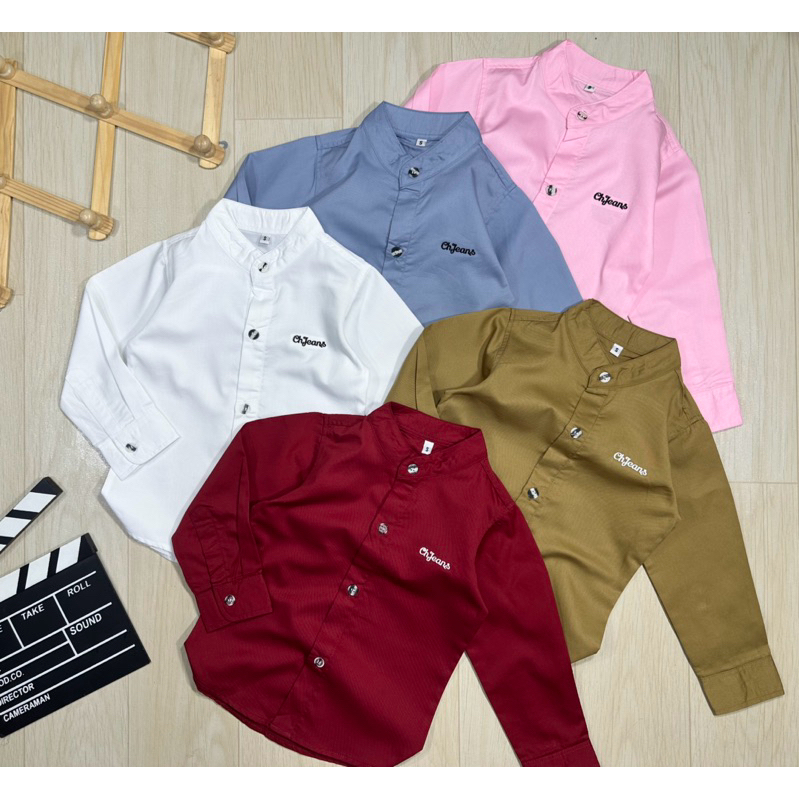เสื้อเชิ้ตเด็กแขนยาวคอจีน