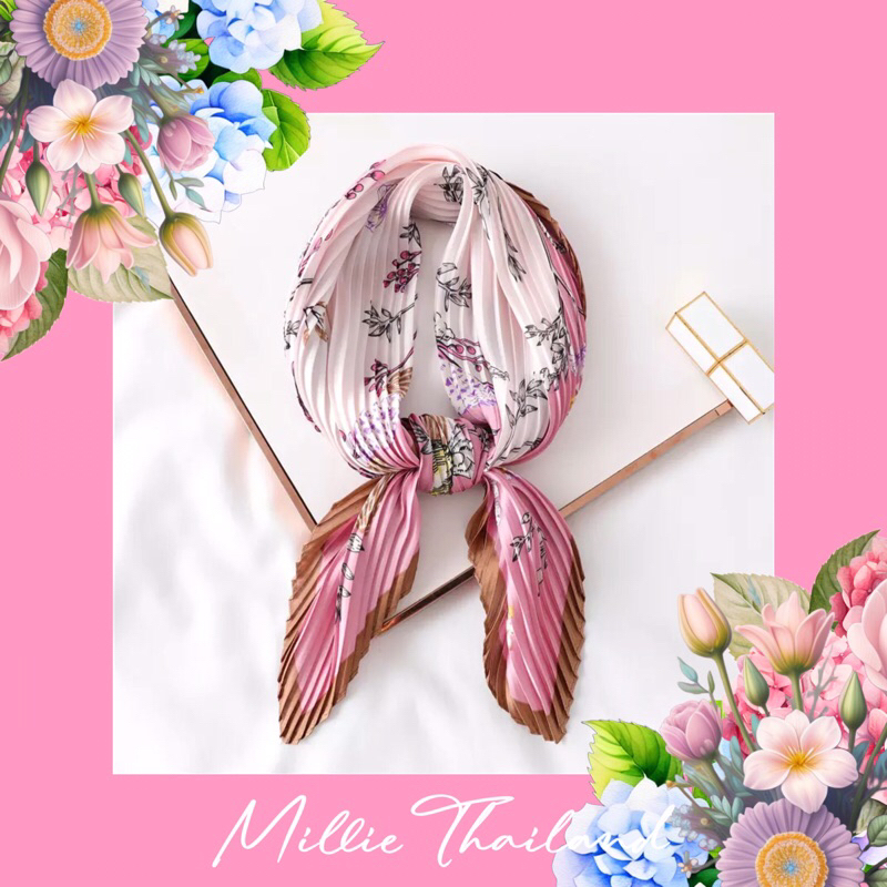 ผ้าพันคออัดพลีท By Millie Thailand