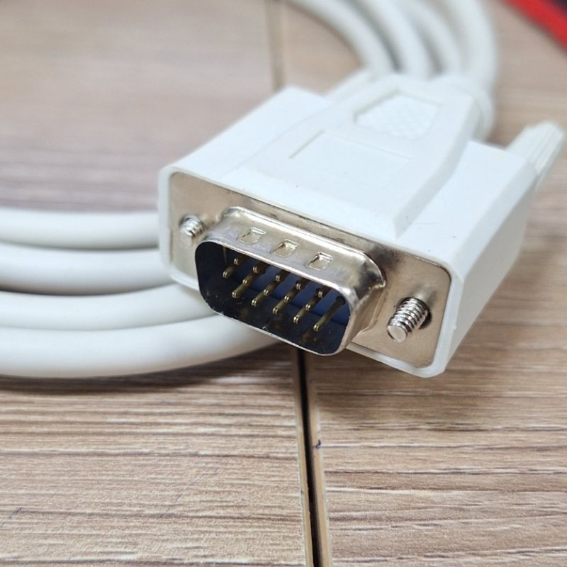 vga cable 15Pin ผู้-ผู้ สายสีขาว ยาว 1.8เมตร 3เมตร 5เมตร สีขาว