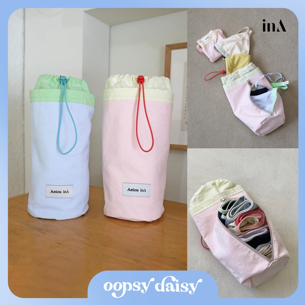[พร้อมส่ง/นำเข้าจากเกาหลี 🇰🇷] inA x Aeiou กระเป๋าใส่ชุดชั้นในสำหรับเดินทาง Underwear Pouch for Trave