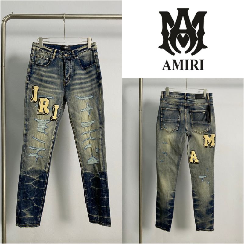 กางเกงยีนส์ขายาว Amiri Varsity Ripped Skinny Jeans