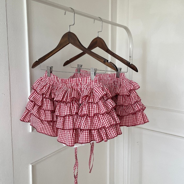 Kira skirt กระโปรงแต่งชั้น 4 ชั้น ลายสก็อต